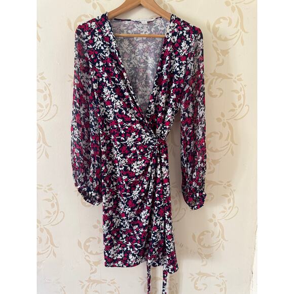 Diane Von Furstenberg Silk Blend Wrap Dress Ladies Size 10 - Picture 1 of 3